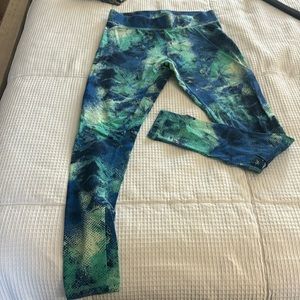 BCG aqua, multi print leggings